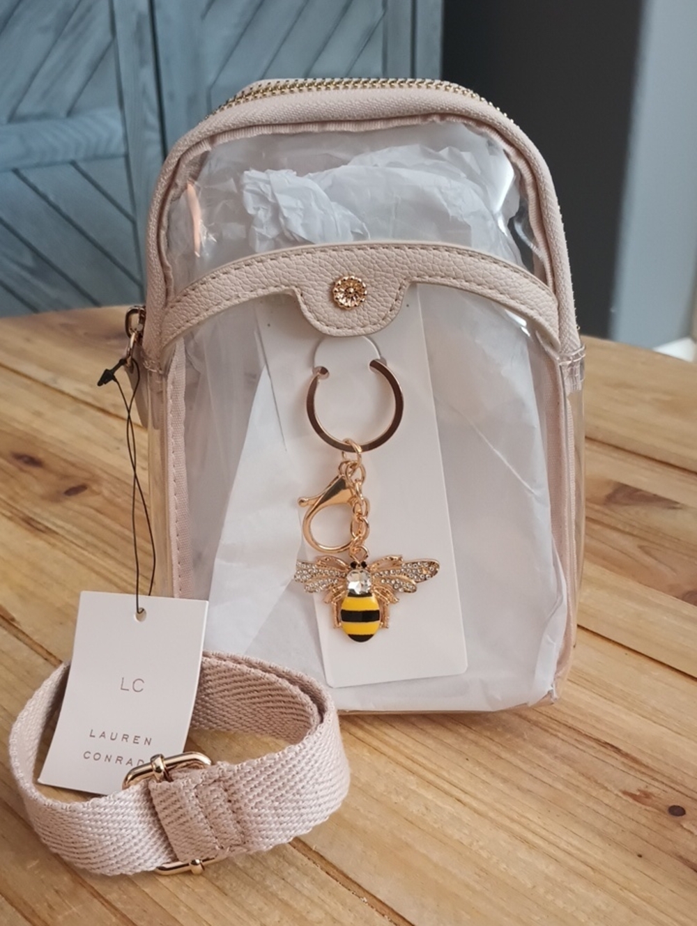 Lauren Conrad Clear Crossbody Bag & Honey Bee Bag Charm